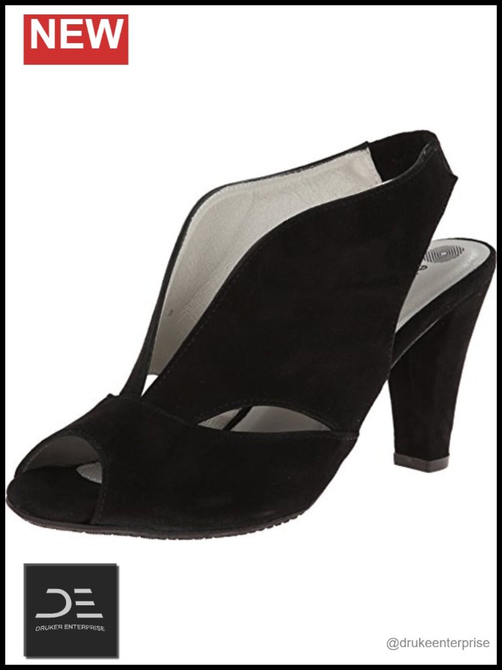 Suede Platform Heeled Sandals Slingback Slip On Cushioned Leather Lining